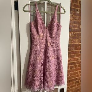 Dress the Population Lace Lavendar Pink Shane Dress